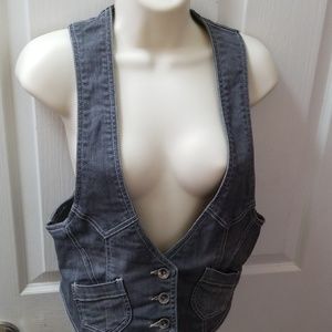 Grey thick denim vest, Forever 21 Large L